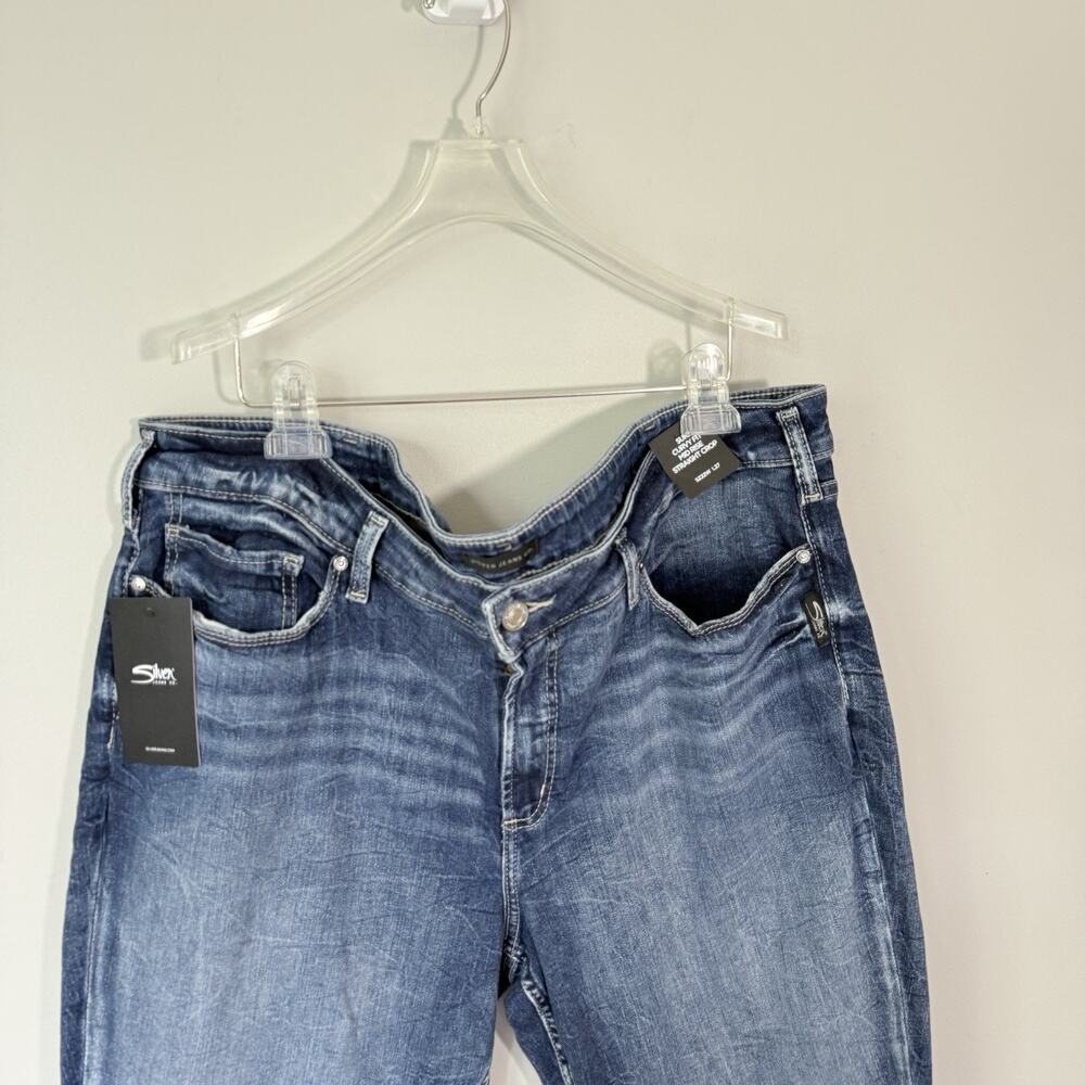 Silver Jeans Suki Curvy Mid Rise Straight Crop Jeans Womens Plus 22W L27 NEW - Picture 2 of 5
